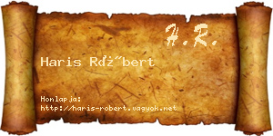 Haris Róbert névjegykártya
