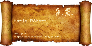 Haris Róbert névjegykártya
